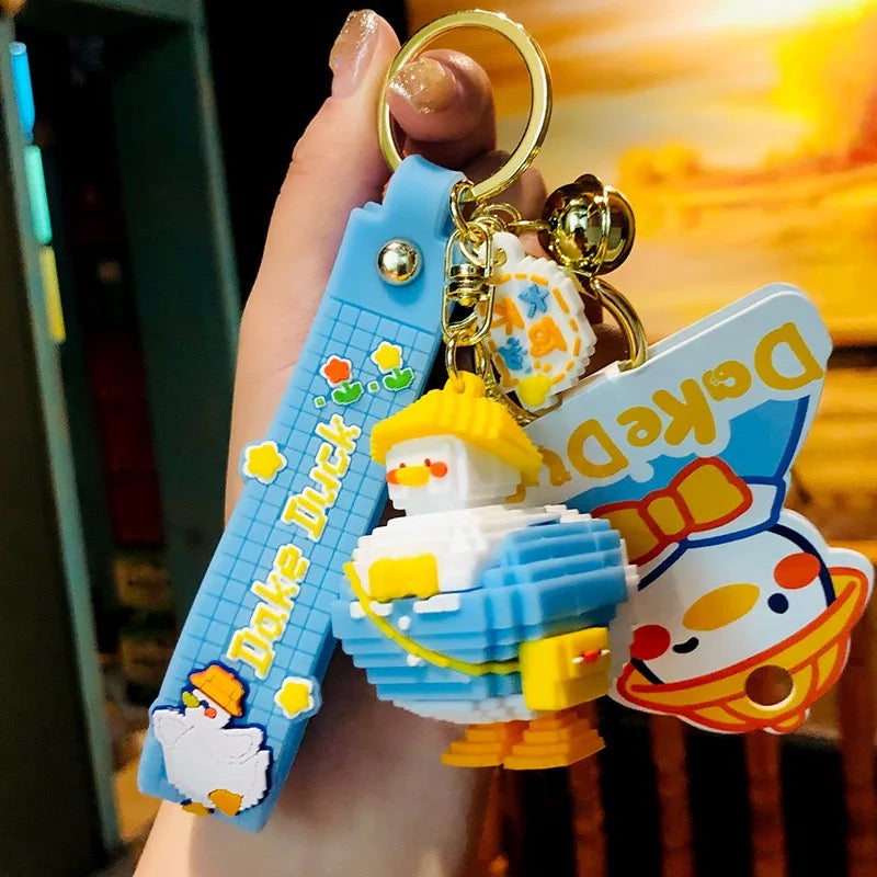 porte cles canard blanc pixel 