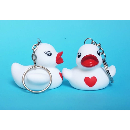 Porte-Clés Canard Blanc Cœur Rouge Dutch Ducky CoinCaillerie