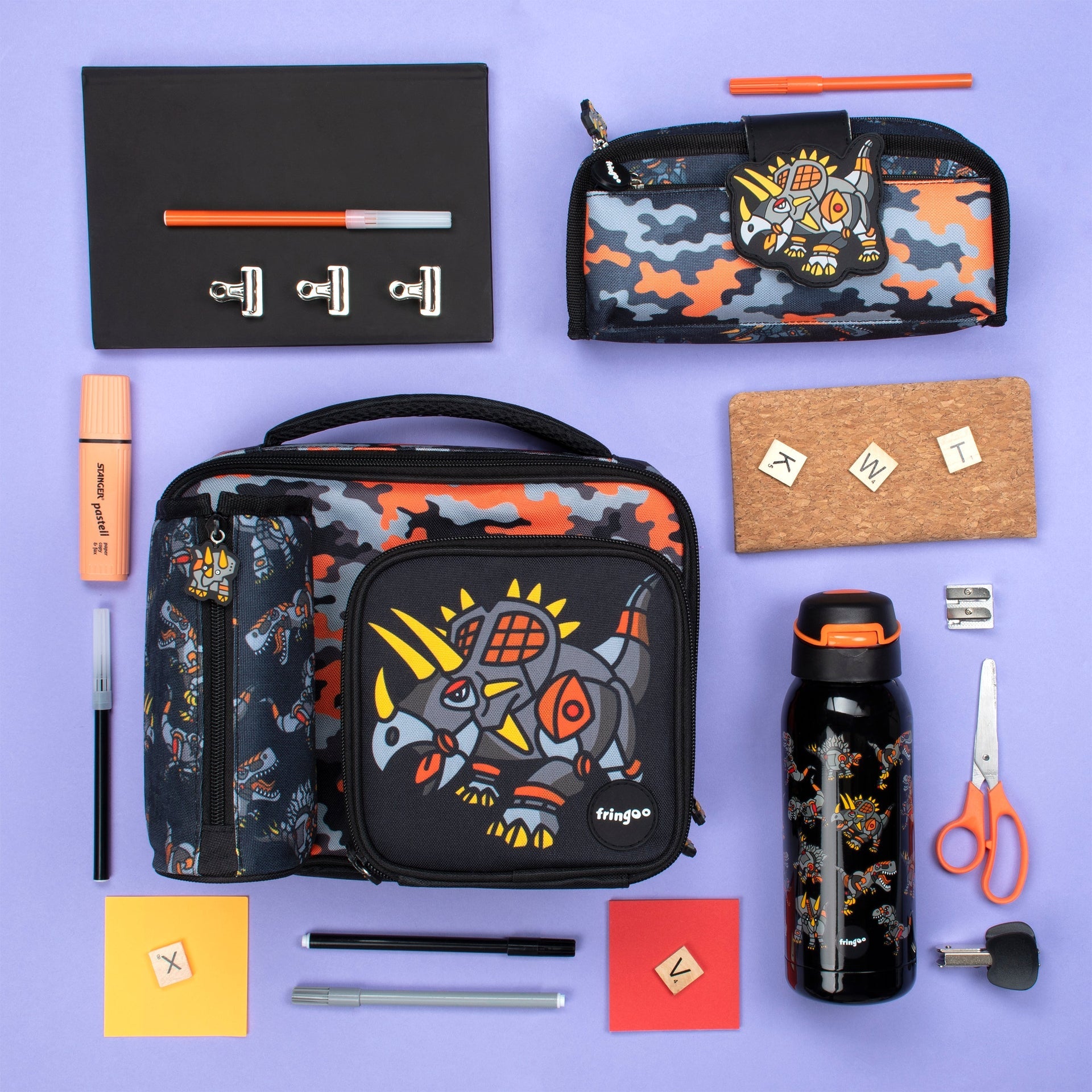 Sac repas carré – dinosaure Robot