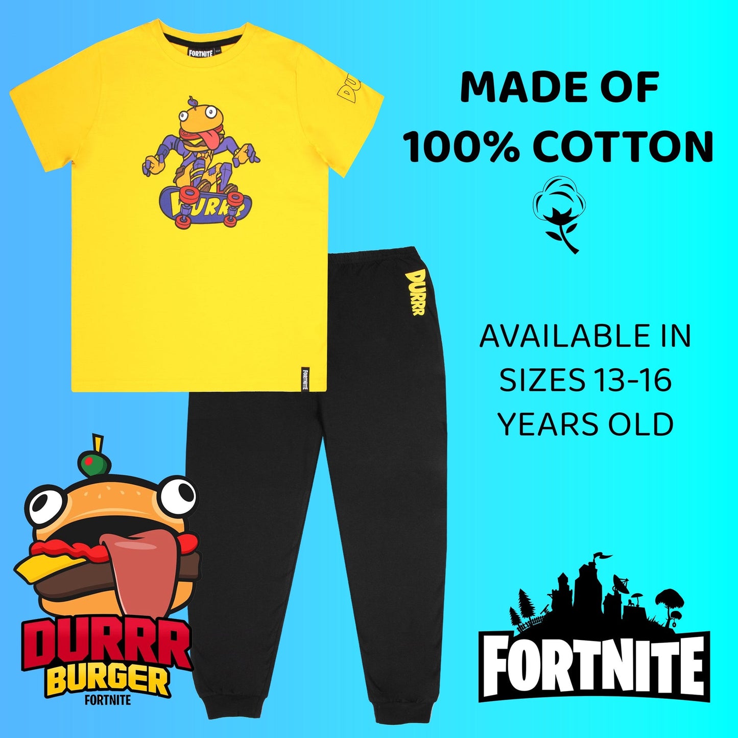 Pyjama Fortnite – with Durr Burger Beef Boss Motif