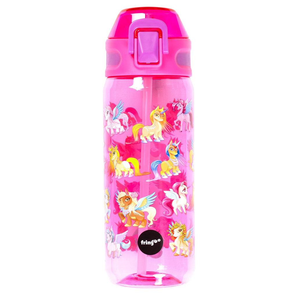 Trinkflasche – mit Strohhalm 600 ml – Zauber-Einhorn