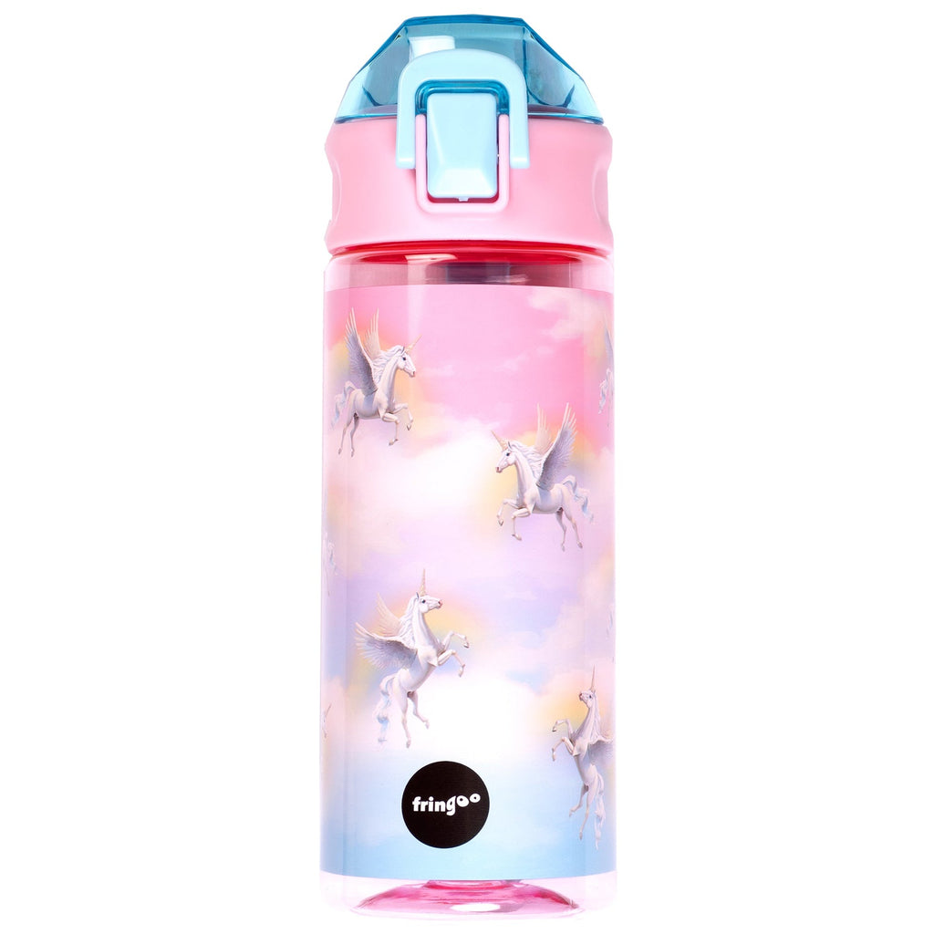 Trinkflasche mit Klappdeckel – 600ml mit Klappdeckel – Einhorn Sky