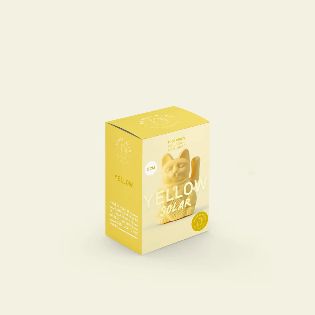 Glückskatze Solar gelb