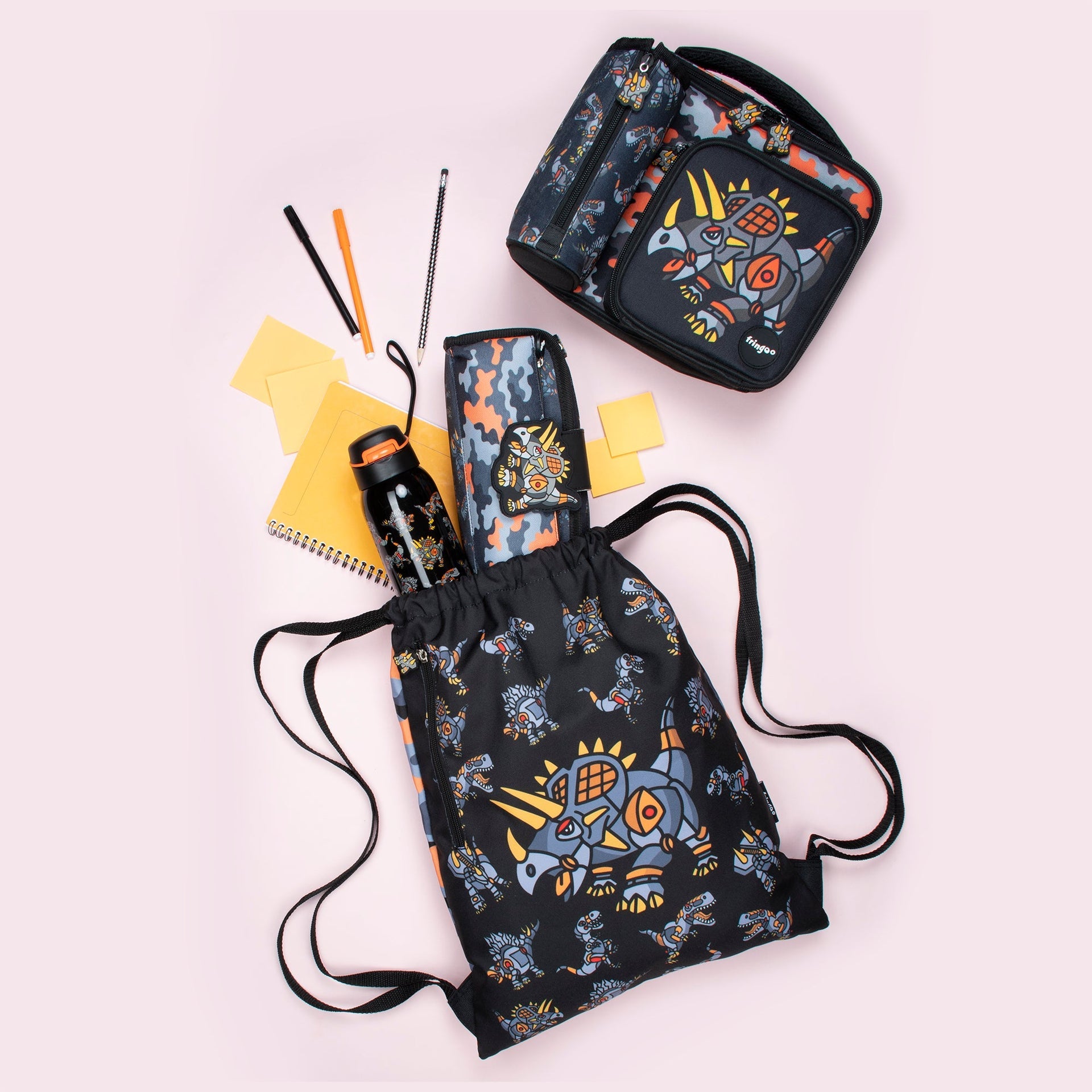 Sac repas carré – dinosaure Robot