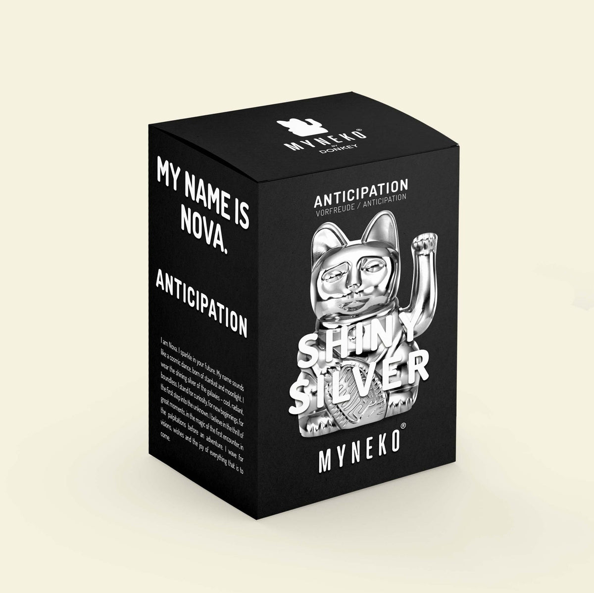 Chat Chanceux Argent Brillant “Nova”