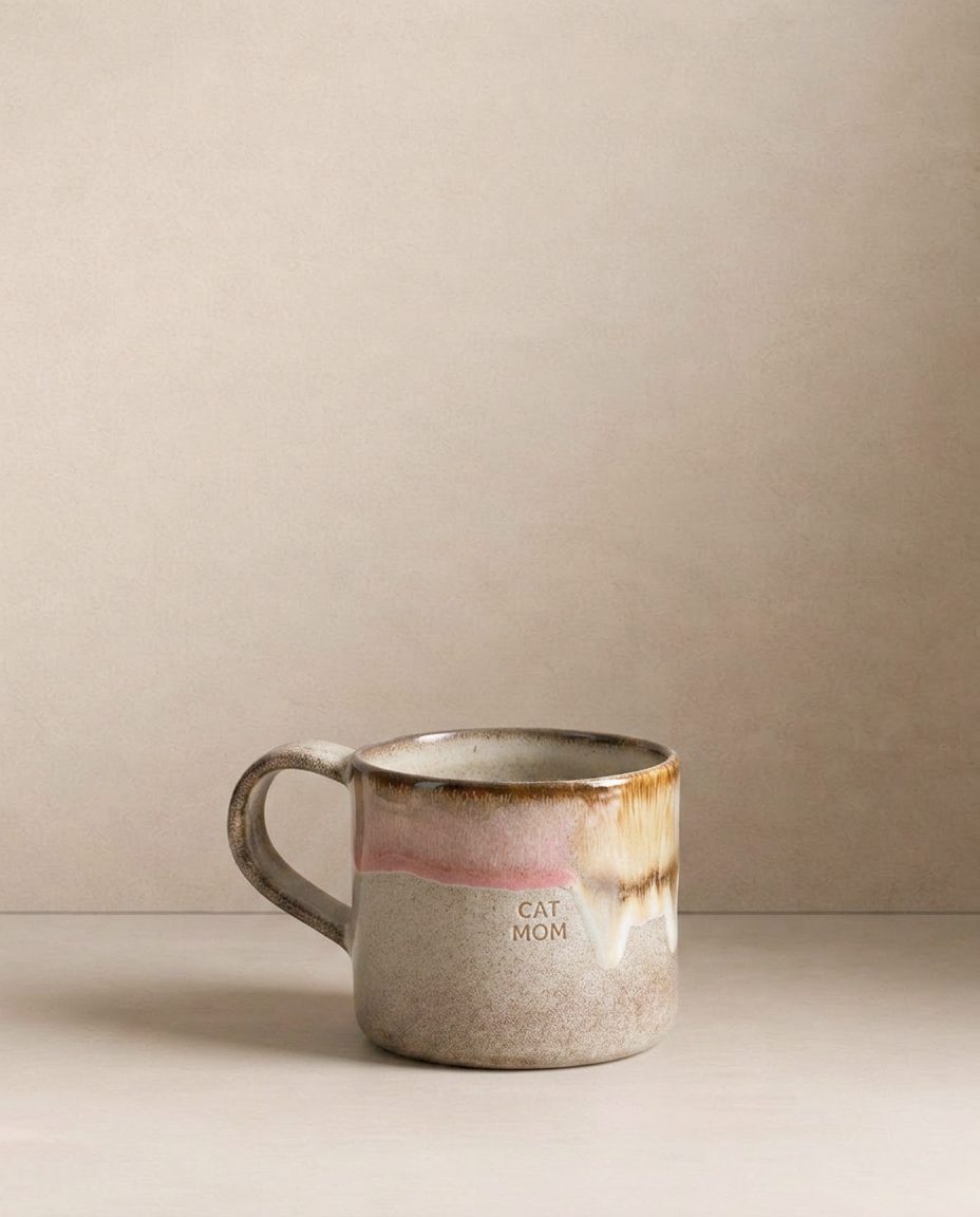Melting Ice Cream Mug 360 ml Chat Maman & Papa Ensemble 2 Pièces