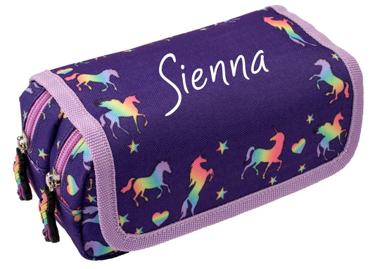 Trousse scolaire – violet licorne