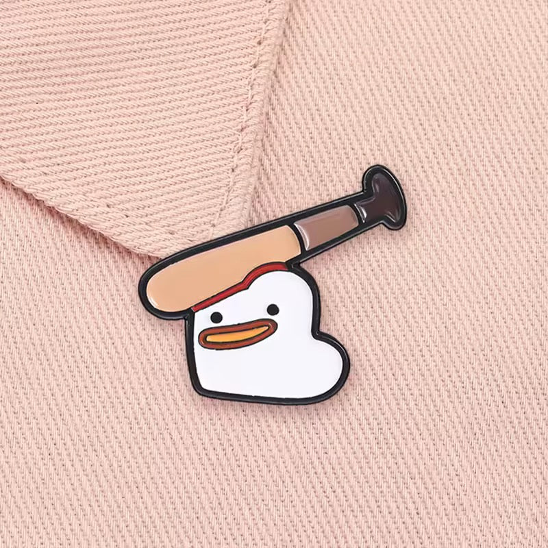 Photo produit - Pin’s Canard Blanc Baseball