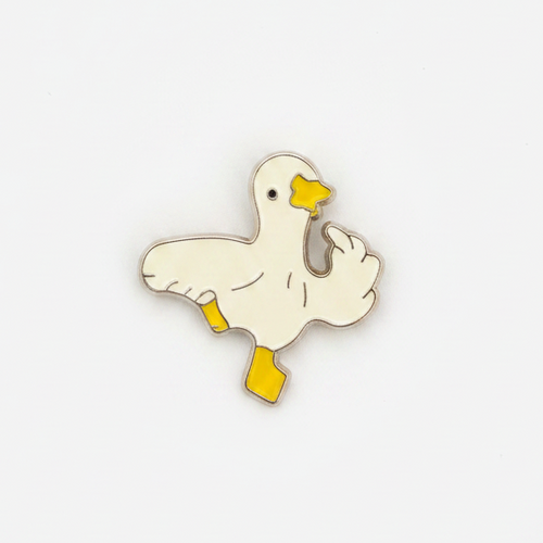 Pin's Canard Blanc Heureux - photo produit