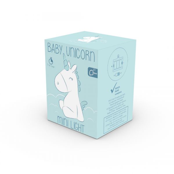 mini veilleuse licorne bleue dhink 
