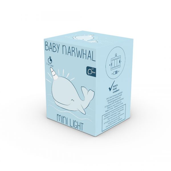 mini veilleuse narval bleu dhink 