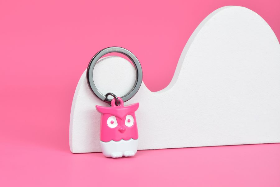 porte cles hibou rose metalmorphose 