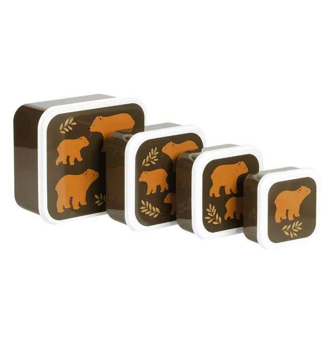Lot de 4 boîtes repas et goûter - Ours – vue 2 – A Little Lovely Company