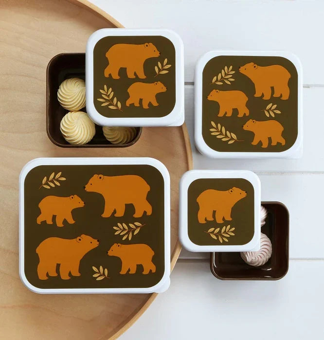 Lot de 4 boîtes repas et goûter - Ours – vue 4 – A Little Lovely Company
