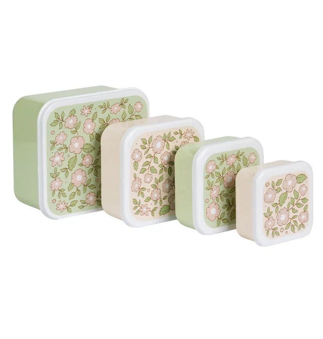 Lot de 4 boîtes repas et goûter - Fleur – vue 3 – A Little Lovely Company