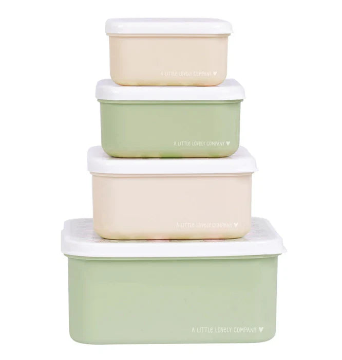 Pack de 4 Boîtes à Goûter et Déjeuner - Fleur