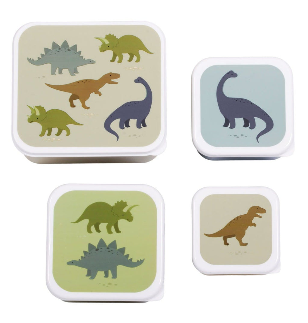 Lot de 4 boîtes repas et goûter - Dinosaures – A Little Lovely Company