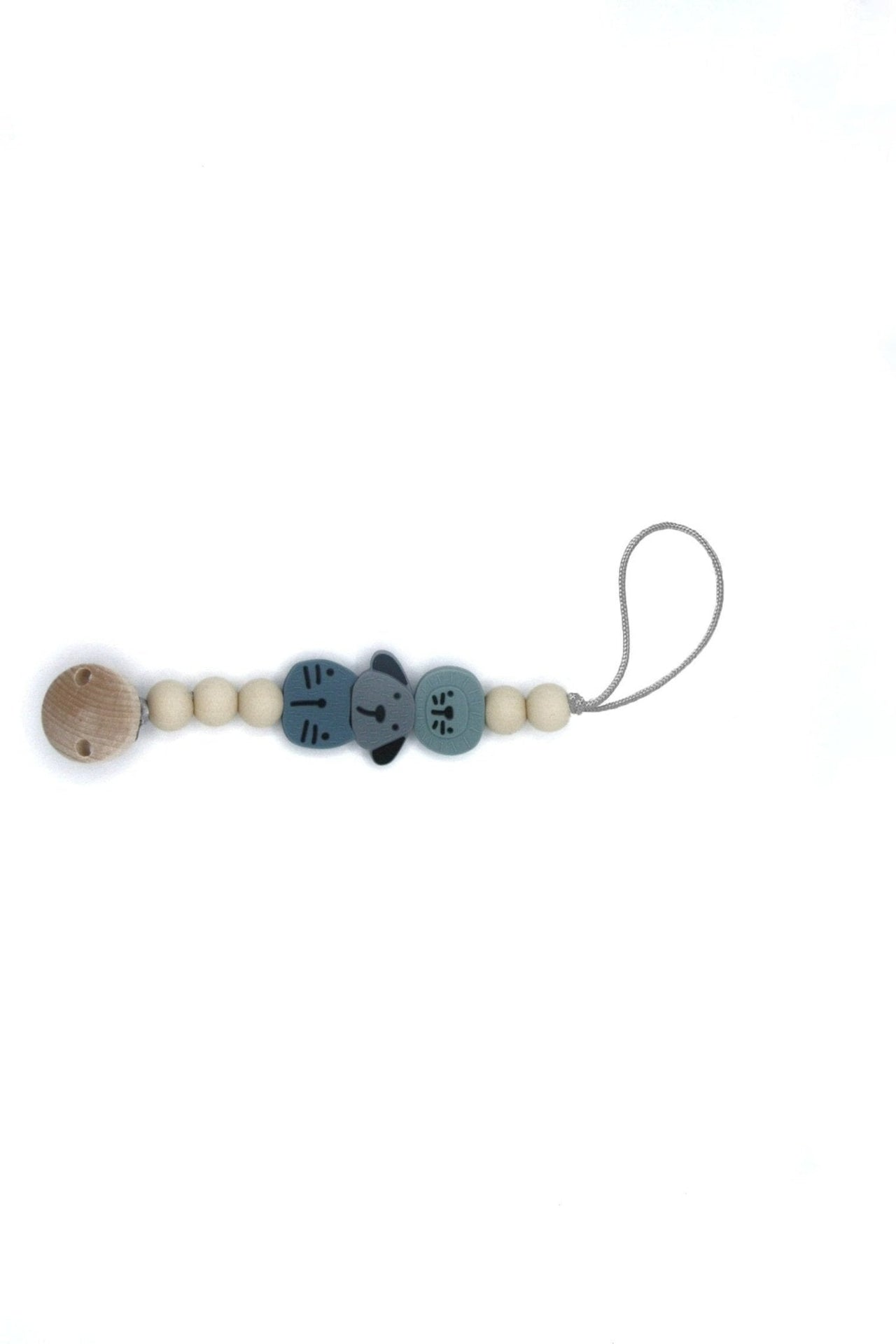 Schnullerkette Animal Blue aus Silikon
