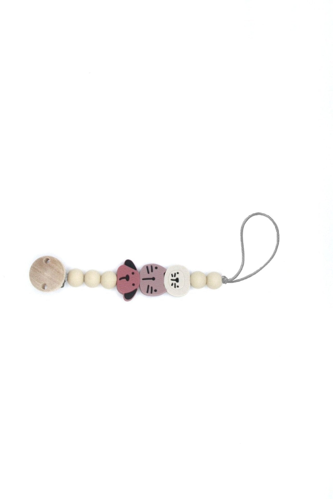 Schnullerkette Animal Pink aus Silikon