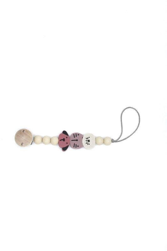 Schnullerkette Animal Pink aus Silikon
