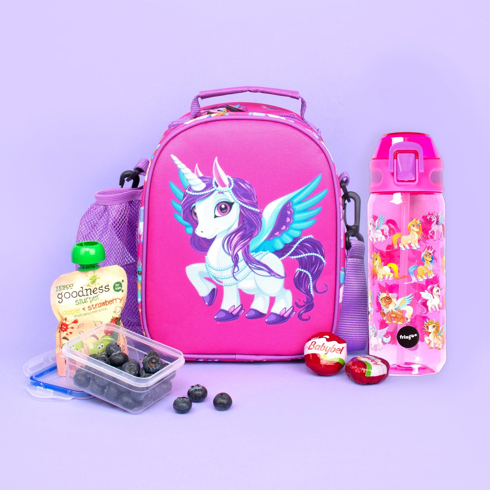 Trinkflasche – mit Strohhalm 600 ml – Zauber-Einhorn