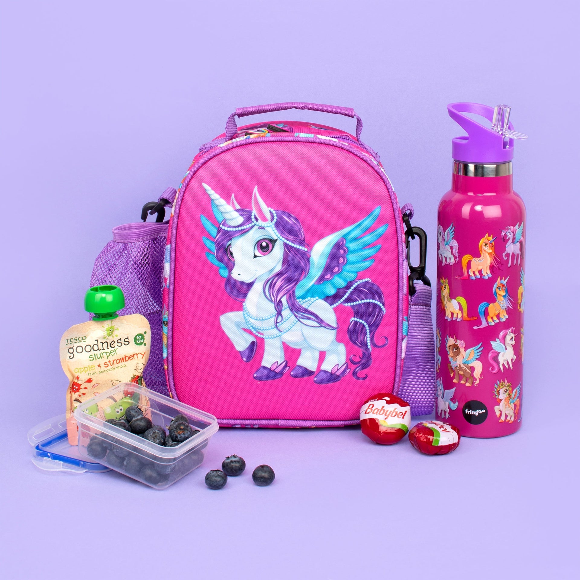 Gourde en acier inoxydable avec paille – Magic licorne