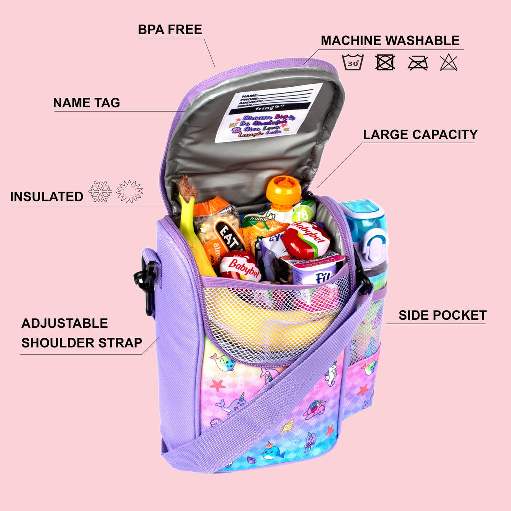 Sac repas avec bandoulière – Strap Lunch Bags – Narwhal & Seahorse