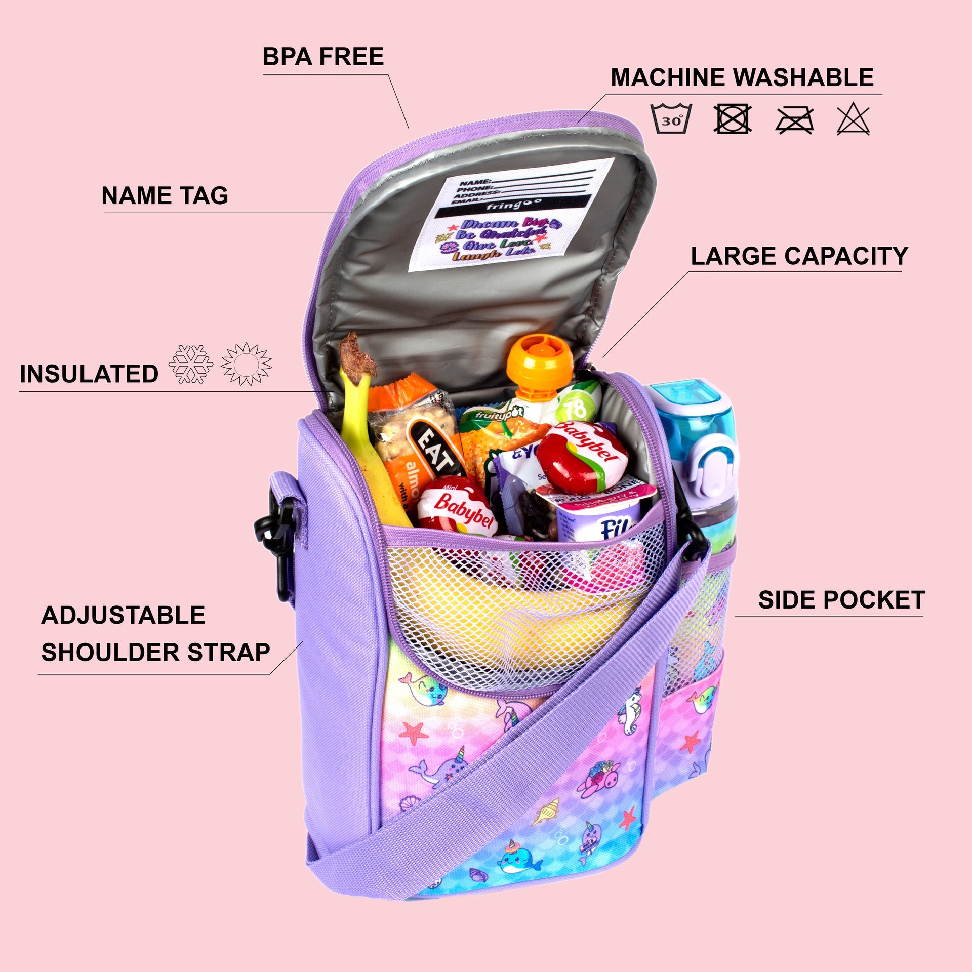Sac repas avec bandoulière – Strap Lunch Bags – Narwhal & Seahorse