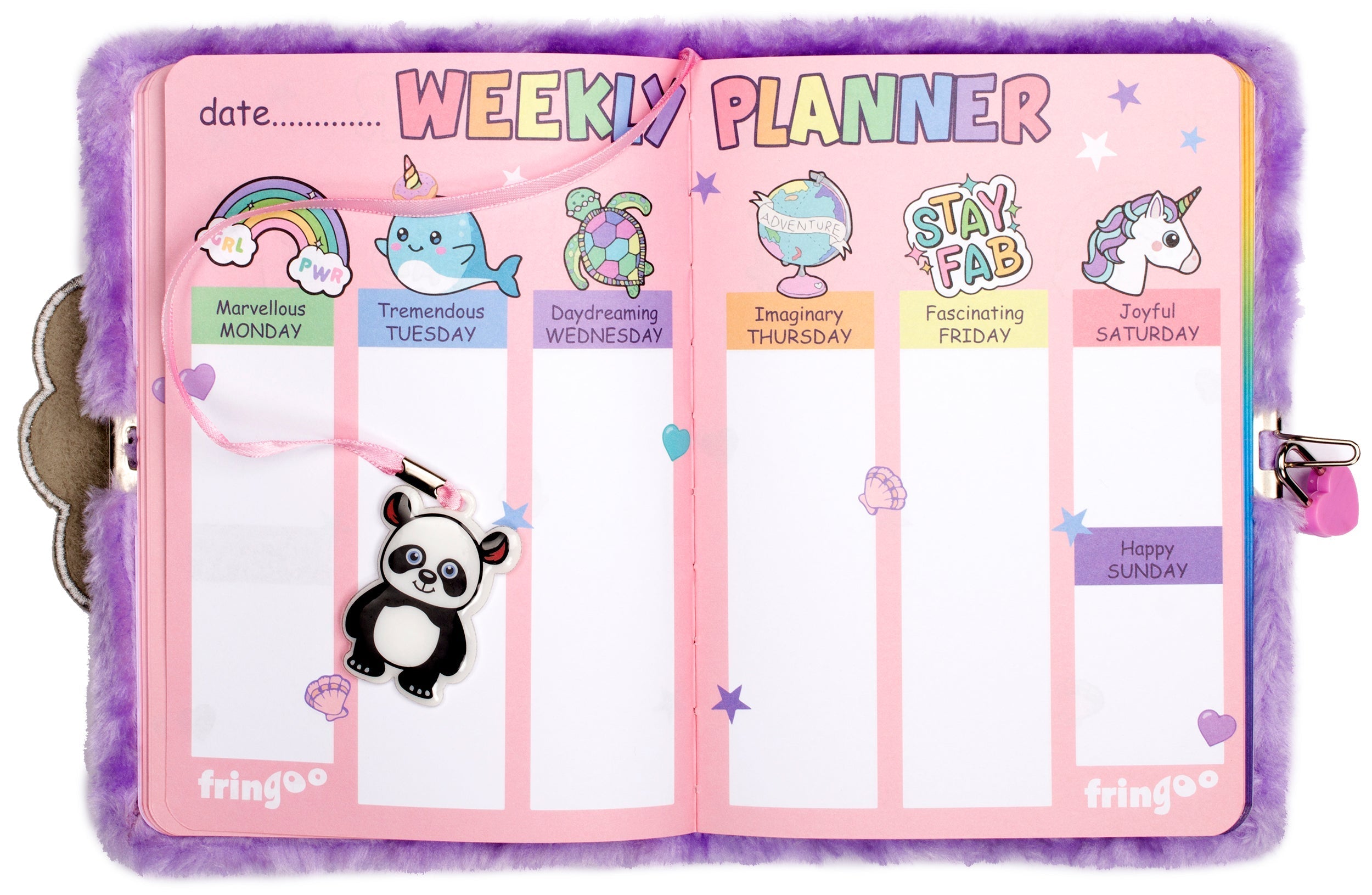 Carnet en peluche – 3D – Pandacorn en peluche