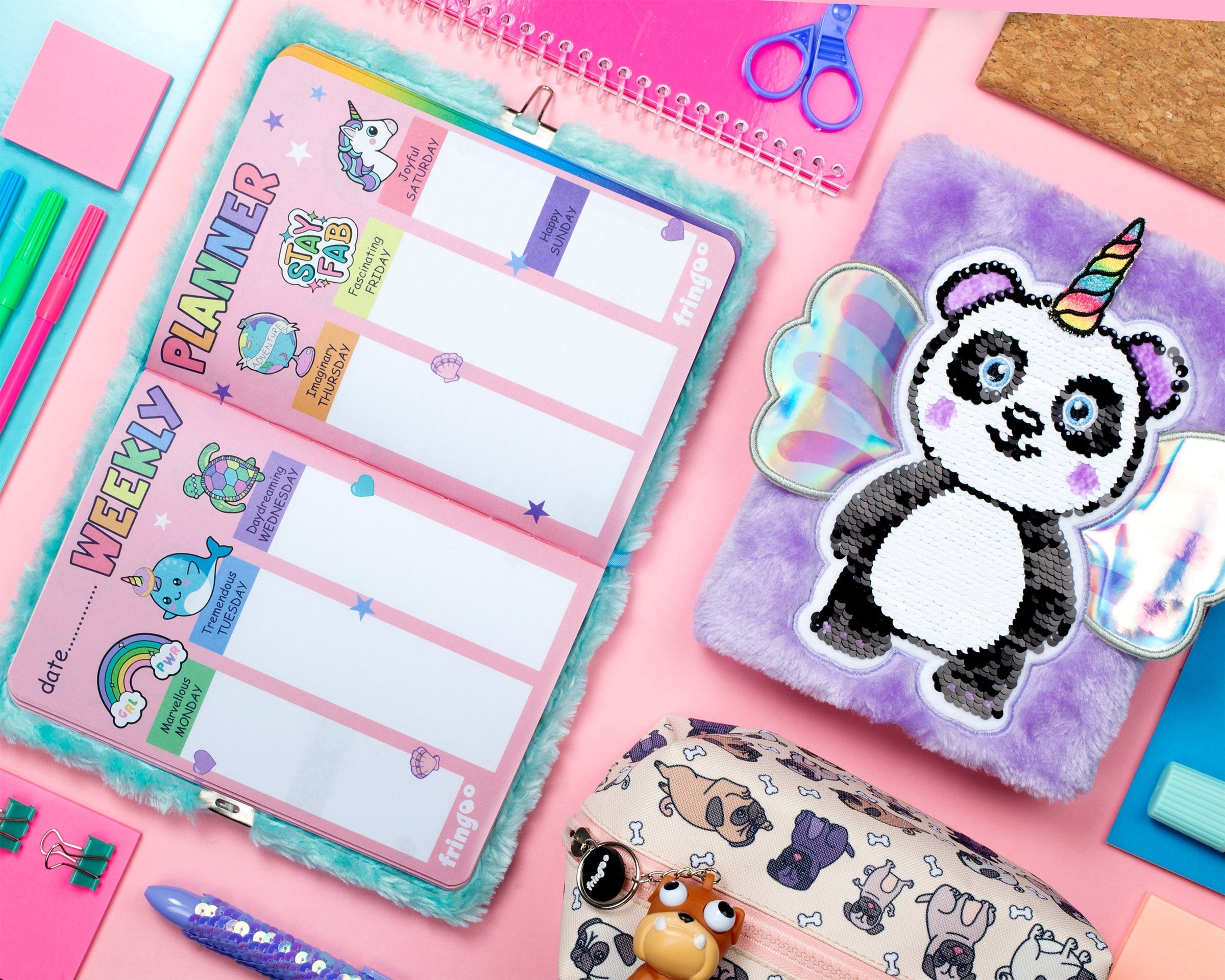 Carnet en peluche – 3D – Pandacorn en peluche