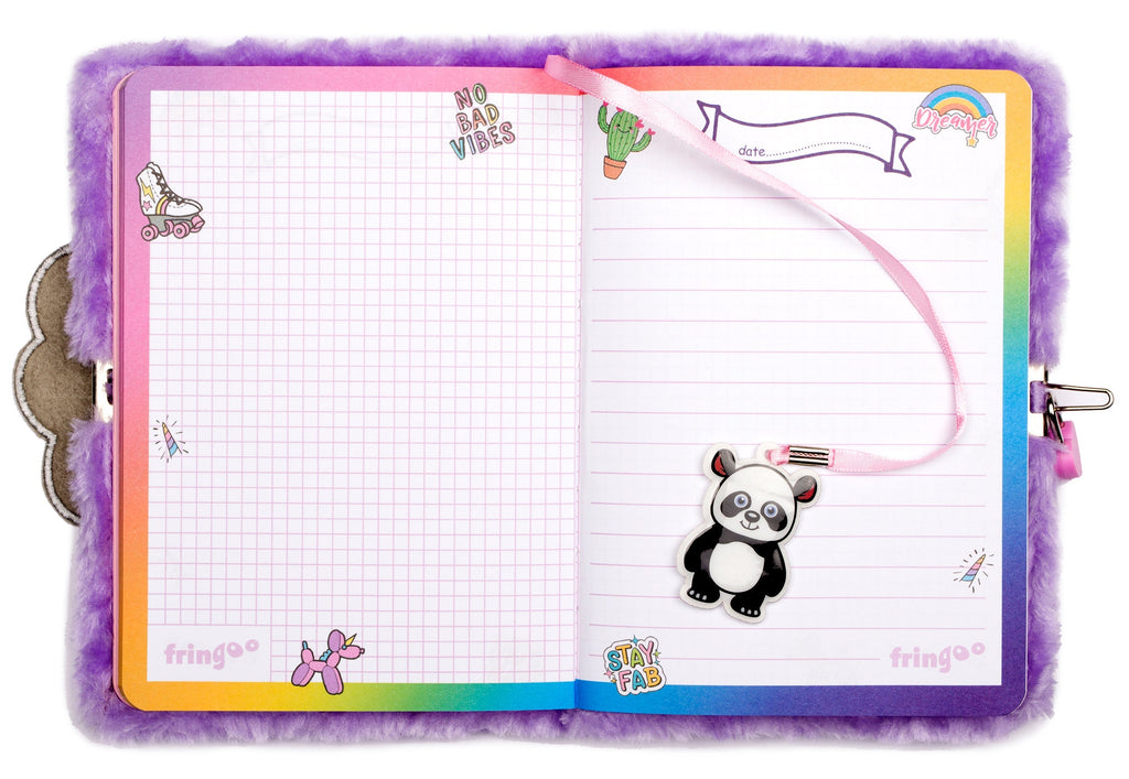Carnet en peluche – 3D – Pandacorn en peluche