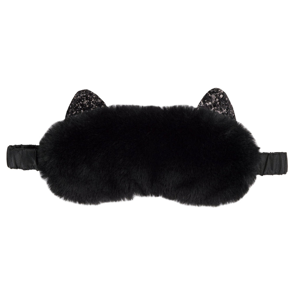 Plush sleep mask – black cat