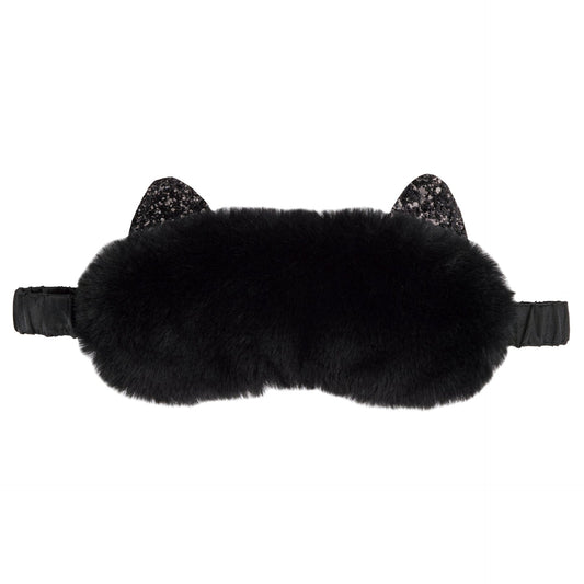 Masque de sommeil peluche – chat noir