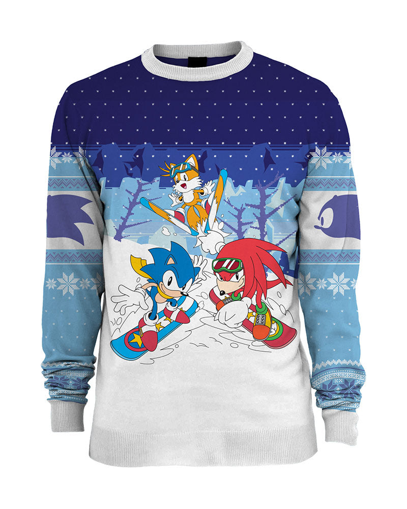 Pull de Noël Sonic au Ski