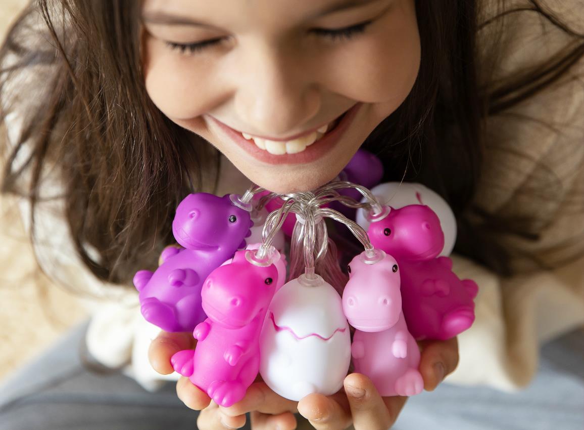 guirlande lumineuse dinosaure rose dhink 