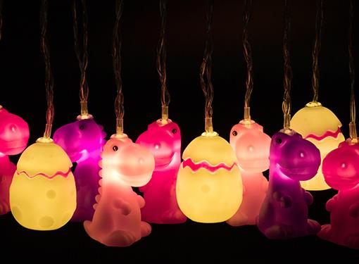 guirlande lumineuse dinosaure rose dhink 
