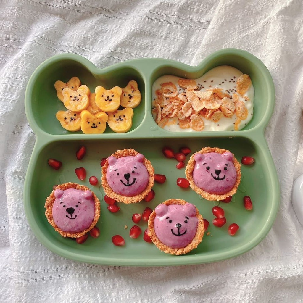 Assiette en Silicone Ours Sauge