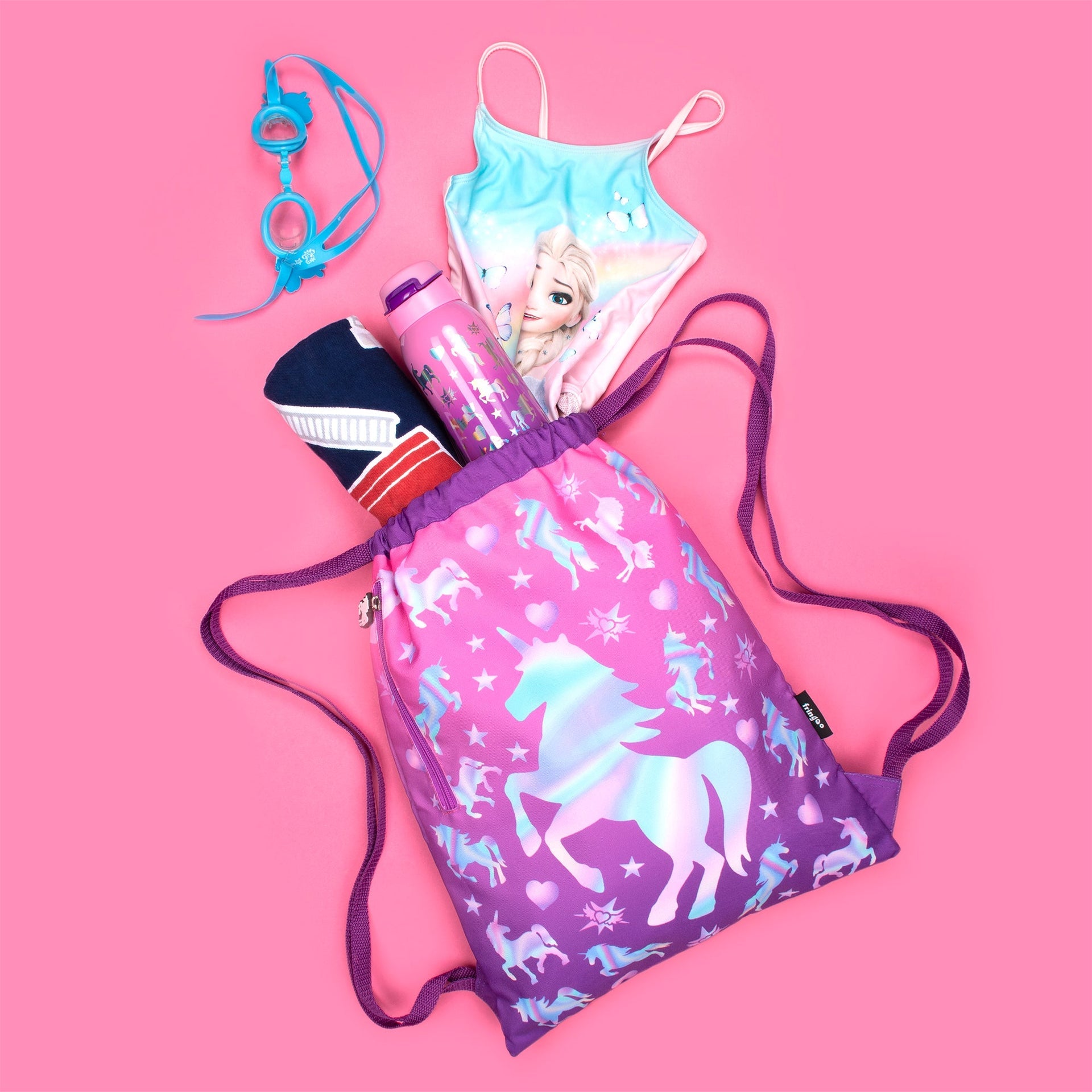 Sac à cordon avec bandoulière – licorne Ombre