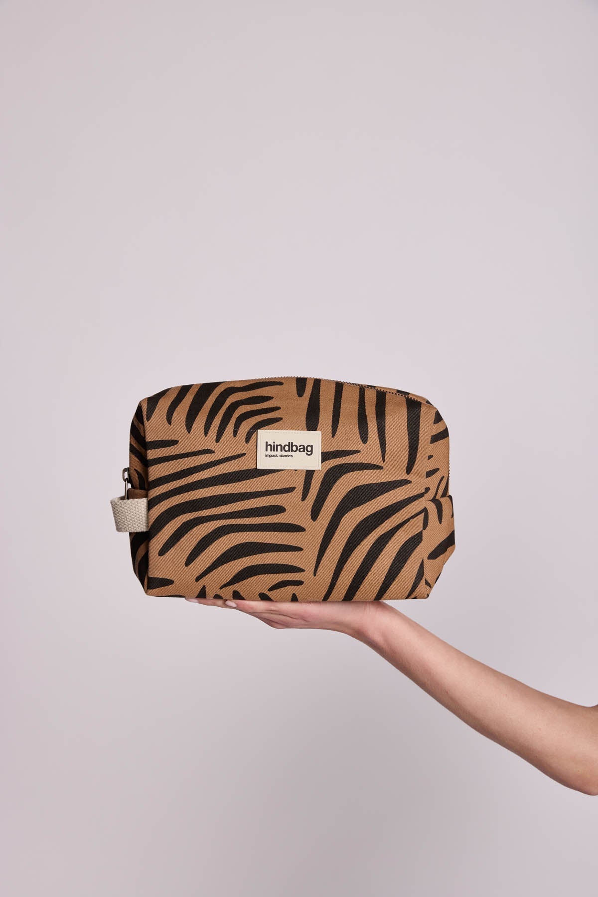 Trousse de toilette Léon Zèbre cannelle