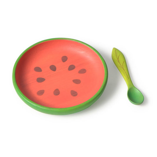 Wally la Pastèque – Ensemble assiette et cuillère bébé – vue produit 2