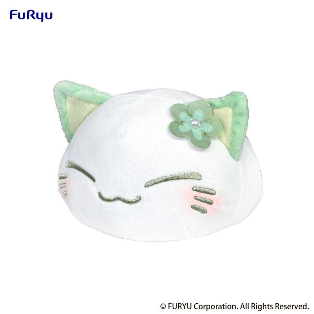 nemuneko cat peluche green 18 cm 