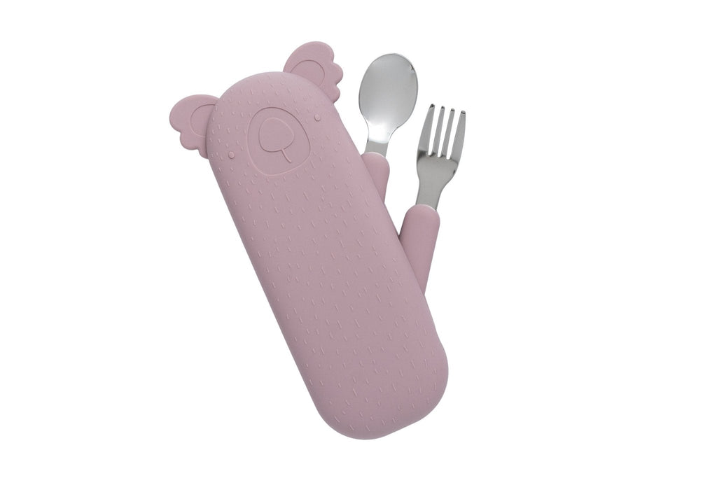 Zoe the Koala Besteckset mit Silikonhülle Mauve